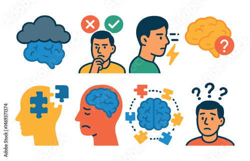 Mental health 3d icons set – wellness, therapy, mind care visuals