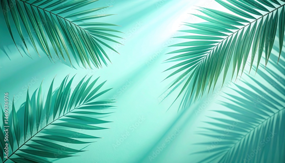 Relaxing tropical scene lush palm leaves digital art calm environment aesthetic viewpoint nature concept Relaxing tropical scene lush palm leaves digital art calm environment aesthetic viewpoint nature concept
