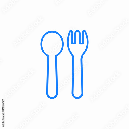 spoon and fork icon sign vector