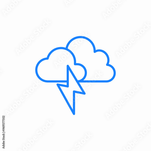 storm cloud with lightning icon sign vector
