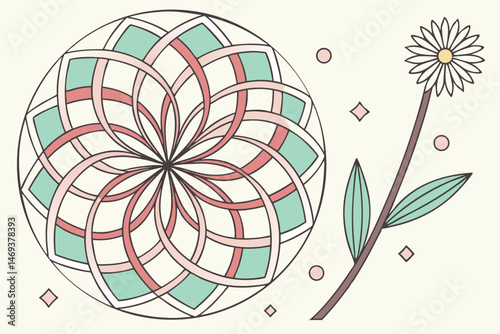 3 Colorful paper flower, origami art, layered petals, pastel colors, geometric design, spiral arrangement, 3D paper craft, quilling technique, abstract floral pattern, radial symmetry, delicate textur