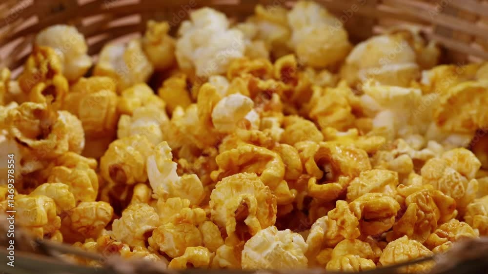 Sweet popcorn in a basket Sweet popcorn in a basket