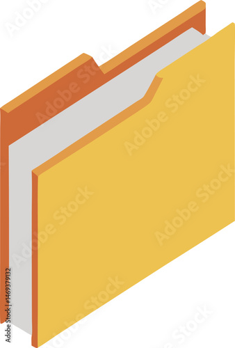 Contemporary folder icon in 3D with simple, soft-edged forms, balanced hues, and a clean, uncluttered visual identity.