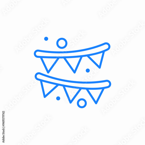 two rows of party flags icon sign vector