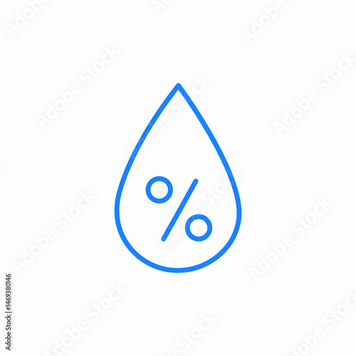 water droplet with percentage symbol icon sign vector