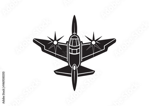 War Plane Silhouette Vector