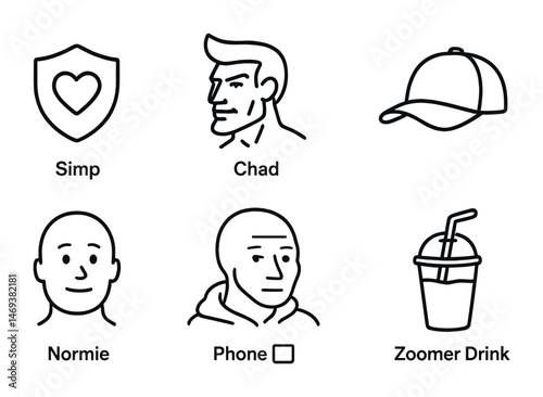 Internet meme characters and symbols collection for humorous design