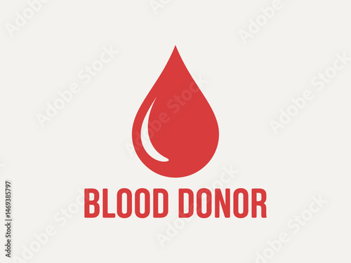 Realistic blood drop symbol for blood donor concept graphic