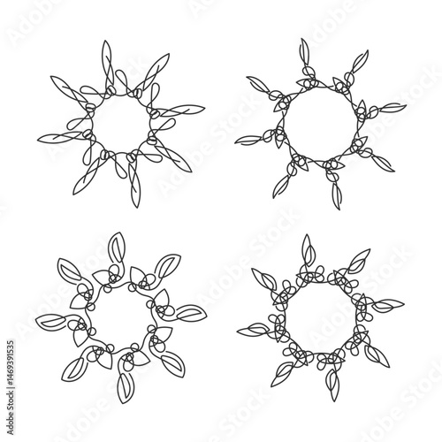 Circle line art decoration isolated flat design.