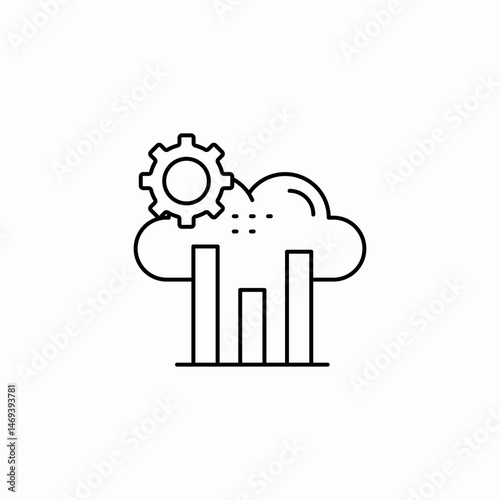 cloud data settings icon sign vector