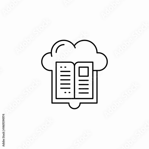 cloud reading icon sign vector