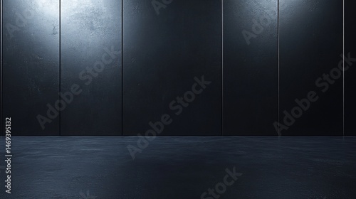 Dark Moody Industrial Interior Space: Blank Background