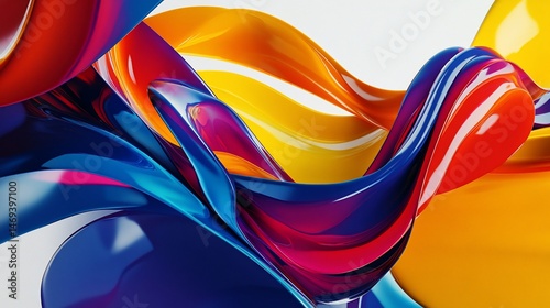Vibrant Abstract Swirls Intertwined, Captivating Fluid Design with Dynamic Colors