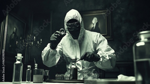 Mysterious Scientist in a Dark Victorian Laboratory