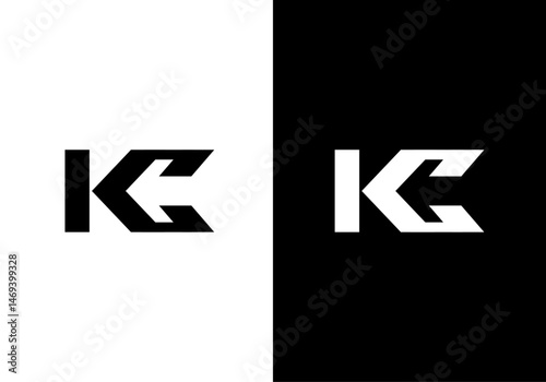 KC, CK initial letters monogram logo