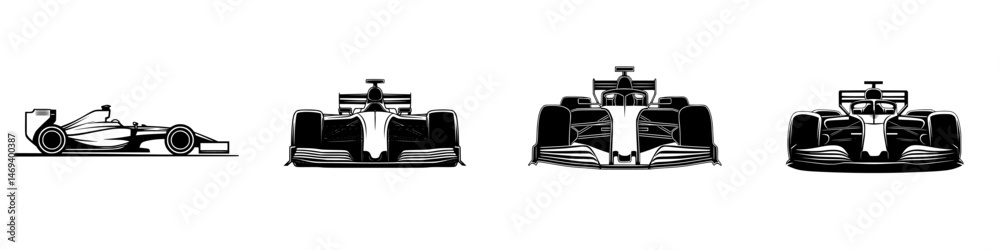 Vector illustration of racing cars showing evolution from classic to modern designs showcasing speed and technology Vector illustration of racing cars showing evolution from classic to modern designs showcasing speed and technology