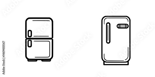 Vector illustration of refrigerator designs showcasing modern and vintage styles for kitchen decor ideas