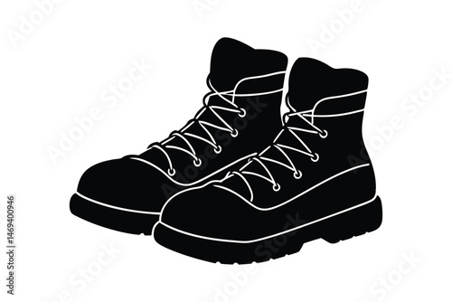 Silhouette art illustration a pair of snow boots.eps