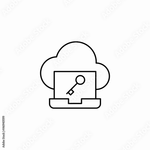 laptop access icon sign vector