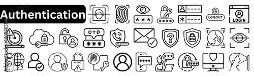 Authentication & Login Icon Pack – Line Style