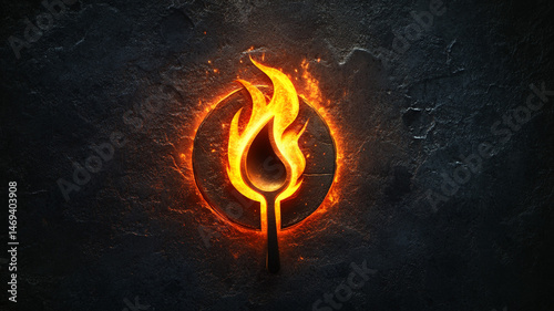 burning flame on black background