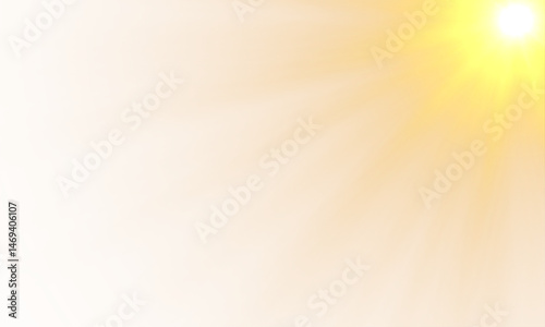 Sun rays and glare . Golden flash and glare. Vector of light with sun glare.