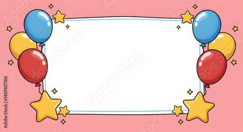 frame with balloons