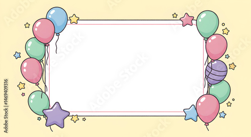 frame with balloons