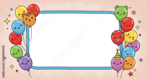 frame with balloons