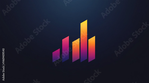 business graph on black background