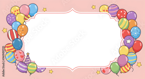 colorful balloons frame