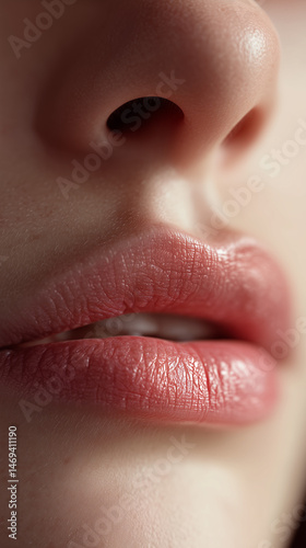 Detailed Lips and Skin Texture Under Natural Light
