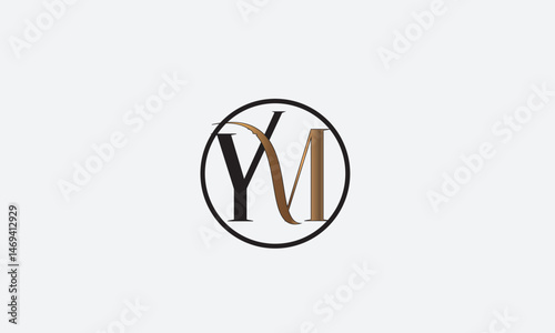 YM, MY , Y , M , Abstract Letters Logo Monogram	