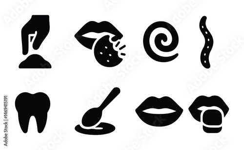 Body care silhouette icons set – hygiene, grooming, wellness symbols