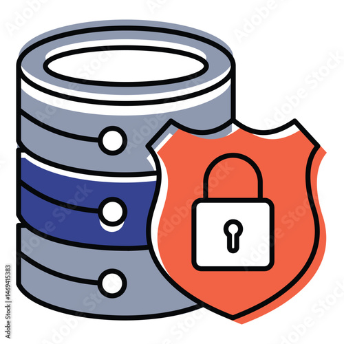 Data Protection Vector Icon for Cybersecurity and Online Privacy Shield Concept