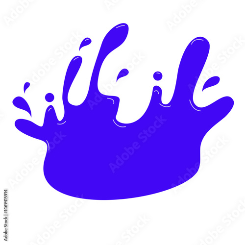 Fluid splash abstract. Water splash silhuettes set vector illustration, Colorful water splash vector silhouettes