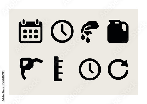 Petroleum and energy silhouette icons set – oil, fuel, gas station symbols