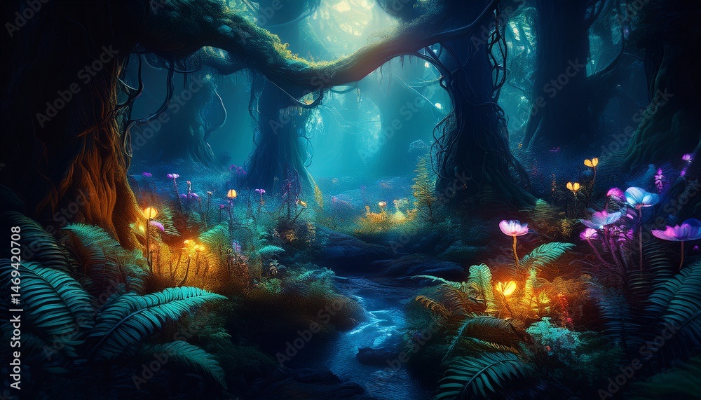 Obraz premium night forest