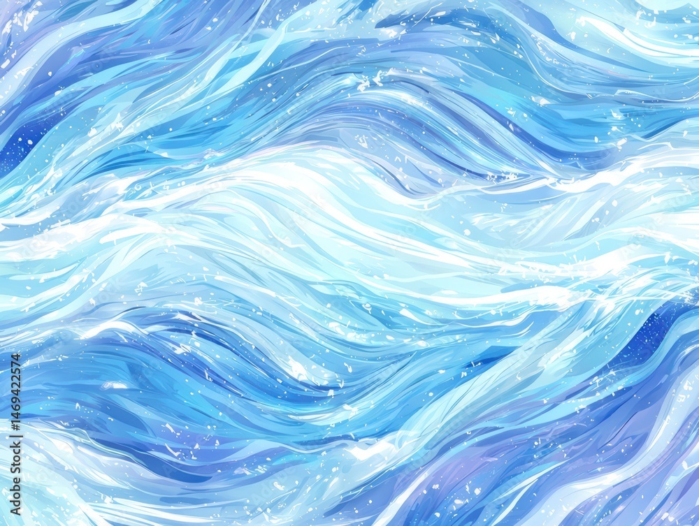 Blue Ocean Wave Abstract Pattern Blue Ocean Wave Abstract Pattern