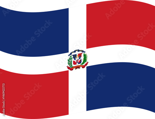 Dominican Republic waving flag illustrator of national  icon