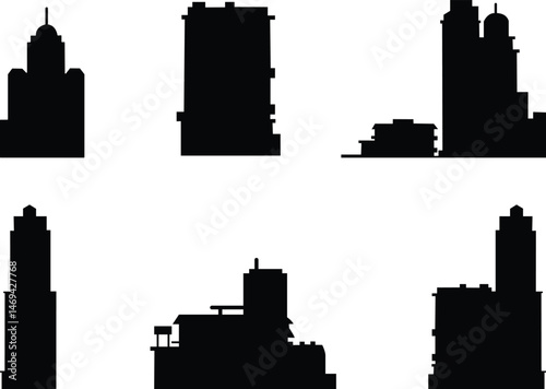 House Icon set, Bulding icon set vector, World Skyline