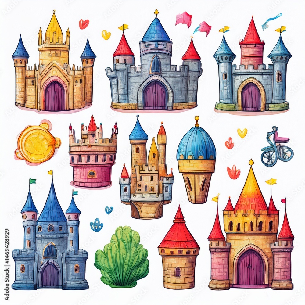 vector illustration of castle