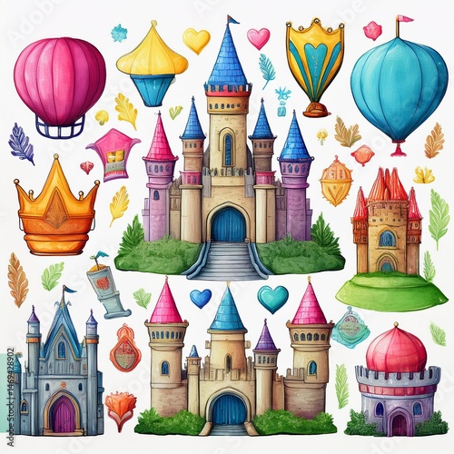 Obraz na płótnie vector illustration of castle w salonie