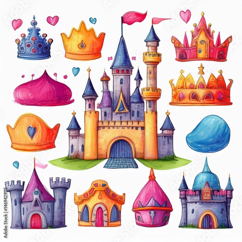 Obraz na płótnie vector illustration of castle w salonie