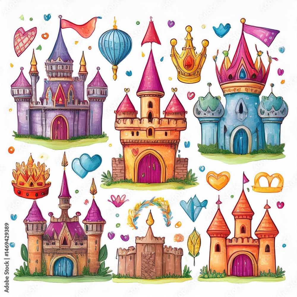 vector illustration of castle