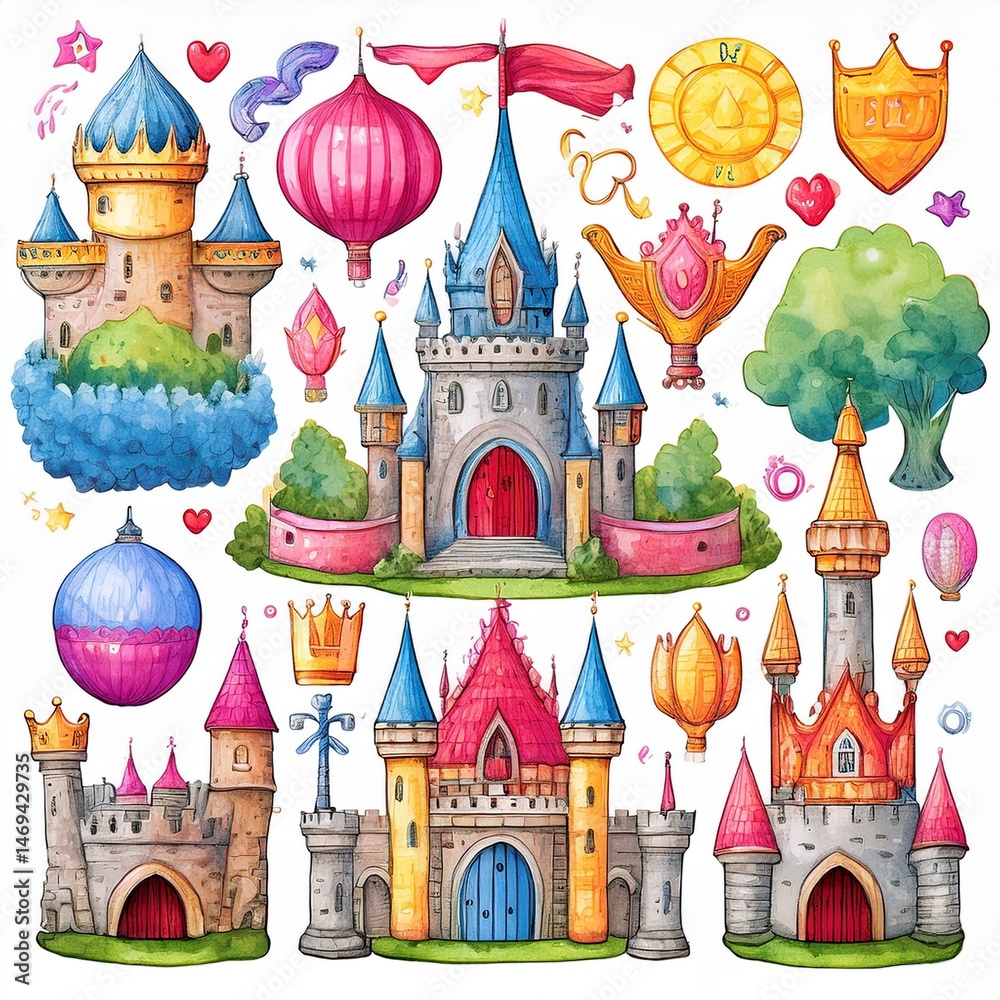 vector illustration of castle