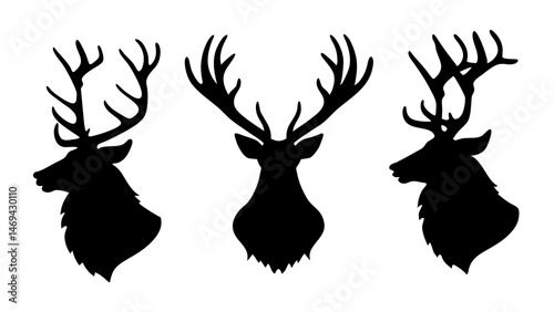 elk head silhouette collection set