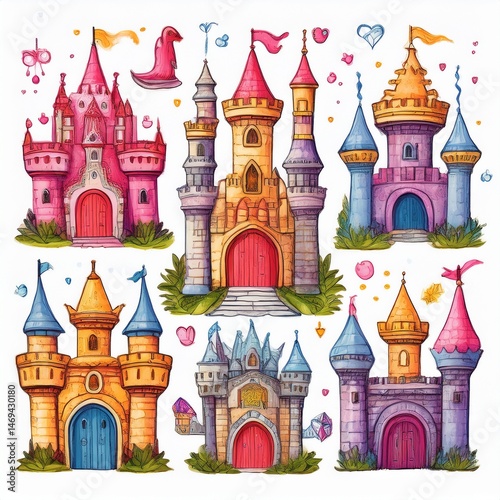 Obraz na płótnie vector illustration of castle w salonie
