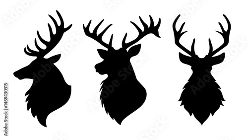 elk head silhouette collection set
