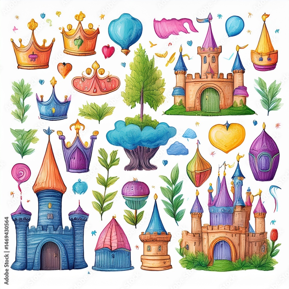 vector illustration of castle